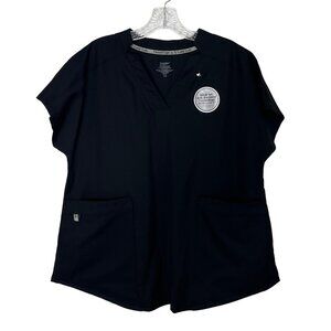 ClimateRight By Cuddl Duds Scrub Top Womens Small Black New